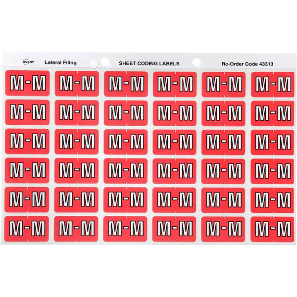 Avery 43313 Label Side Tab M Colour Code 25 X 38Mm Pink Pack 180 43313 - SuperOffice
