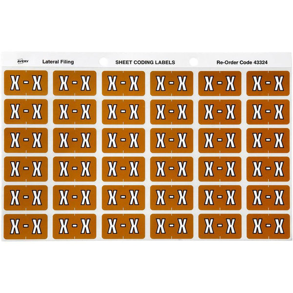 Avery 43324 Label Side Tab X Colour Code 25 X 38Mm Mustard Pack 180 43324 - SuperOffice