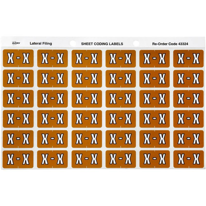 Avery 43324 Label Side Tab X Colour Code 25 X 38Mm Mustard Pack 180 43324 - SuperOffice