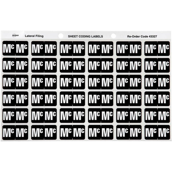 Avery 43327 Label Side Tab Mc Colour Code 25 X 38Mm Black Pack 180 43327 - SuperOffice