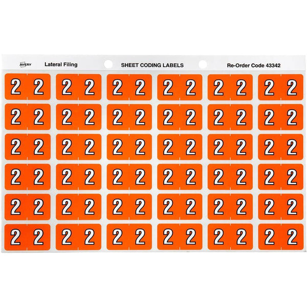 Avery 43342 Label Side Tab Year Code 2 25 X 38Mm Orange Pack 180 43342 - SuperOffice
