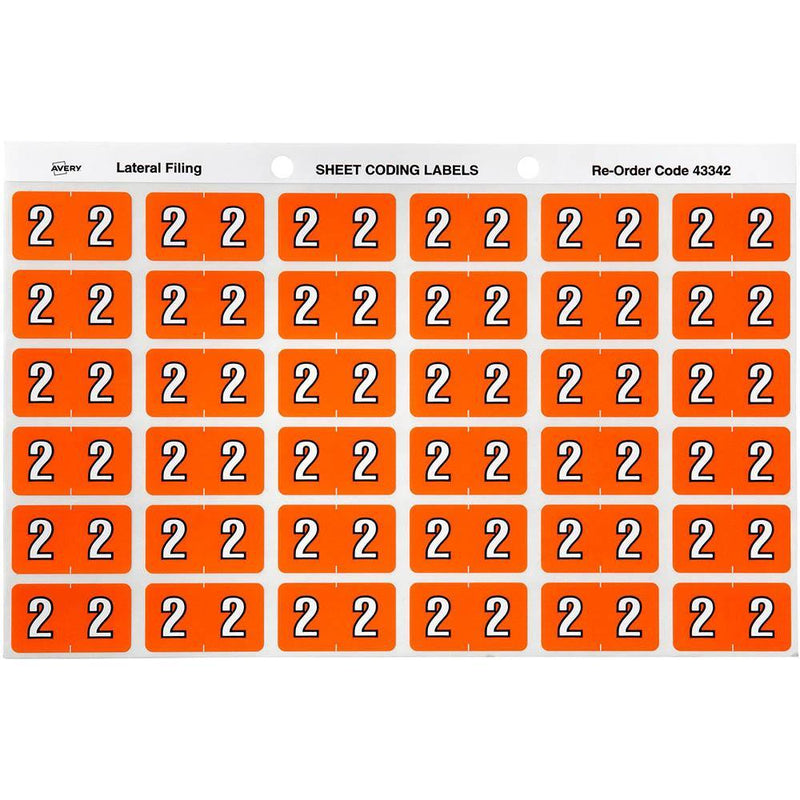 Avery 43342 Label Side Tab Year Code 2 25 X 38Mm Orange Pack 180 43342 - SuperOffice