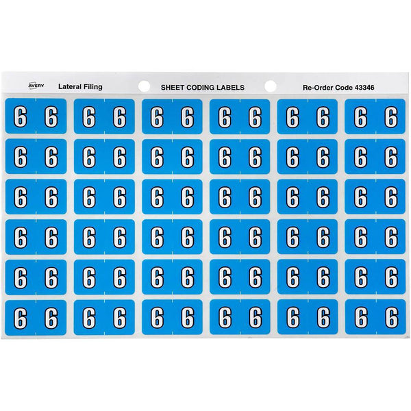 Avery 43346 Label Side Tab Year Code 6 25 X 38Mm Blue Pack 180 43346 - SuperOffice