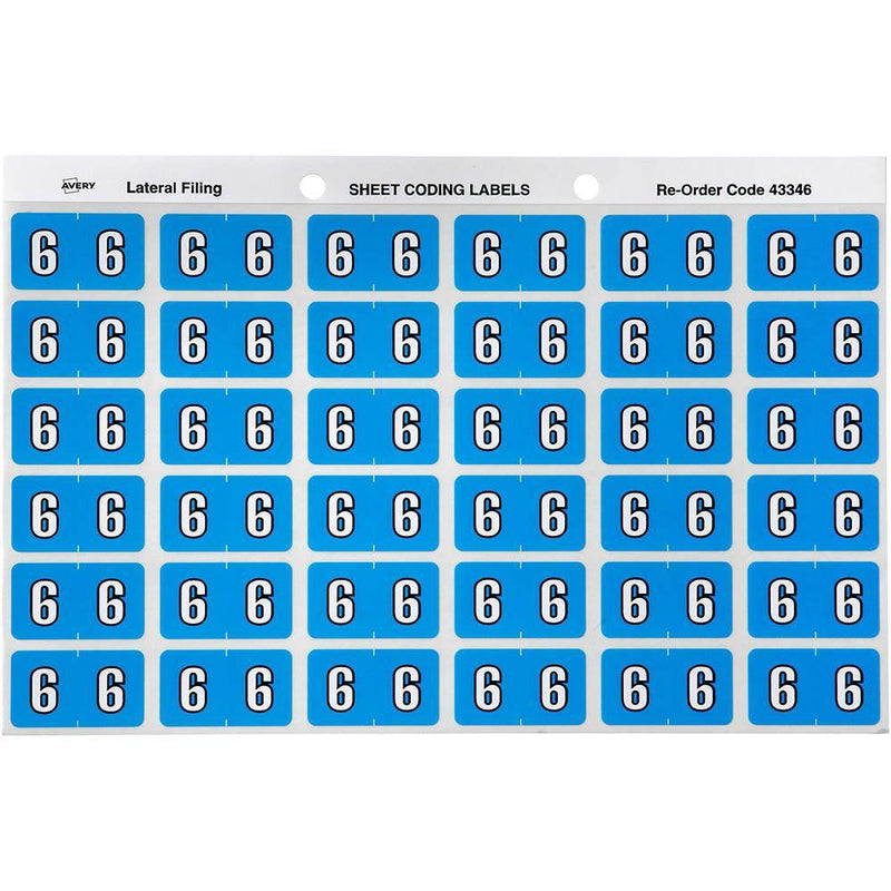 Avery 43346 Label Side Tab Year Code 6 25 X 38Mm Blue Pack 180 43346 - SuperOffice