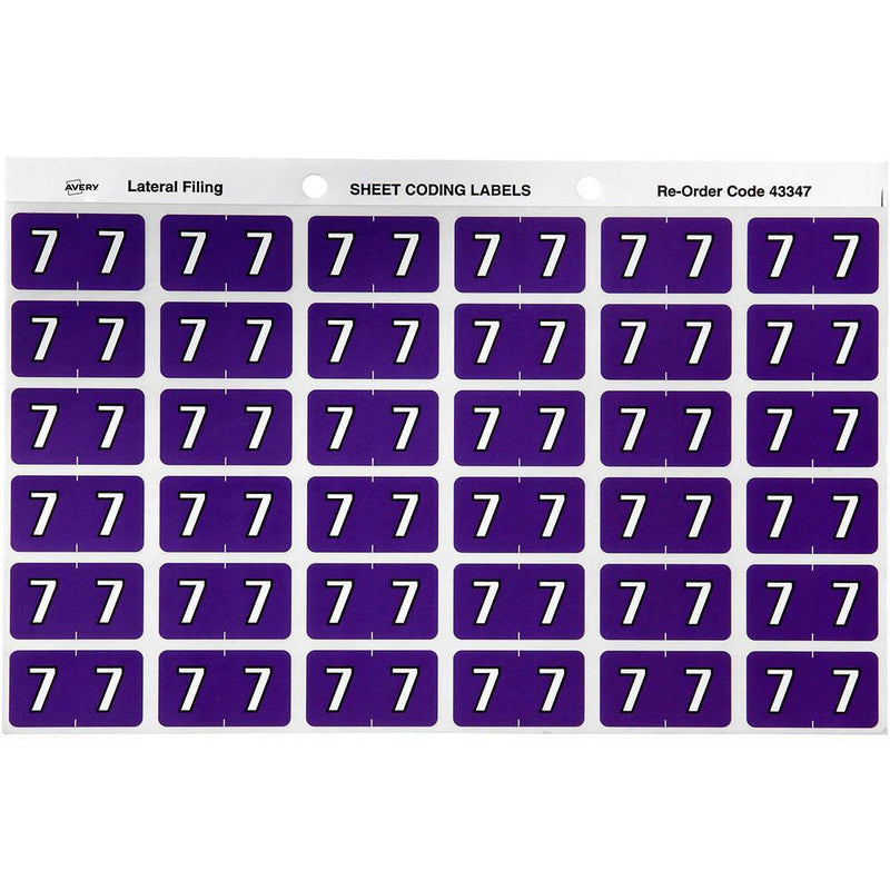 Avery 43347 Label Side Tab Year Code 7 25 X 38Mm Purple Pack 180 43347 - SuperOffice