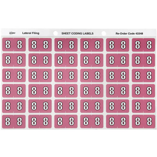 Avery 43348 Label Side Tab Year Code 8 25 X 38Mm Mauve Pack 180 43348 - SuperOffice