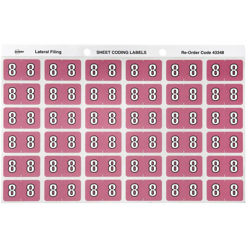 Avery 43348 Label Side Tab Year Code 8 25 X 38Mm Mauve Pack 180 43348 - SuperOffice