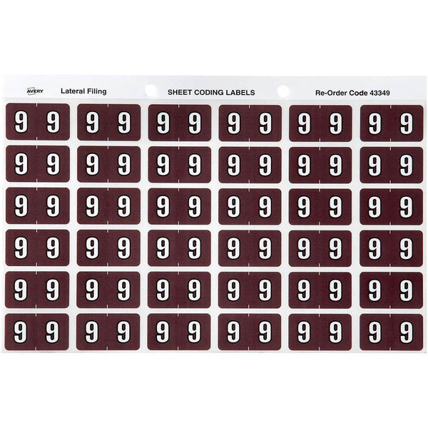 Avery 43349 Label Side Tab Year Code 9 25 X 38Mm Brown Pack 180 43349 - SuperOffice