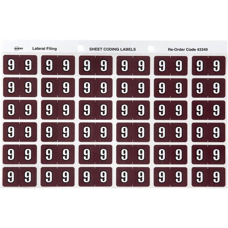Avery 43349 Label Side Tab Year Code 9 25 X 38Mm Brown Pack 180 43349 - SuperOffice
