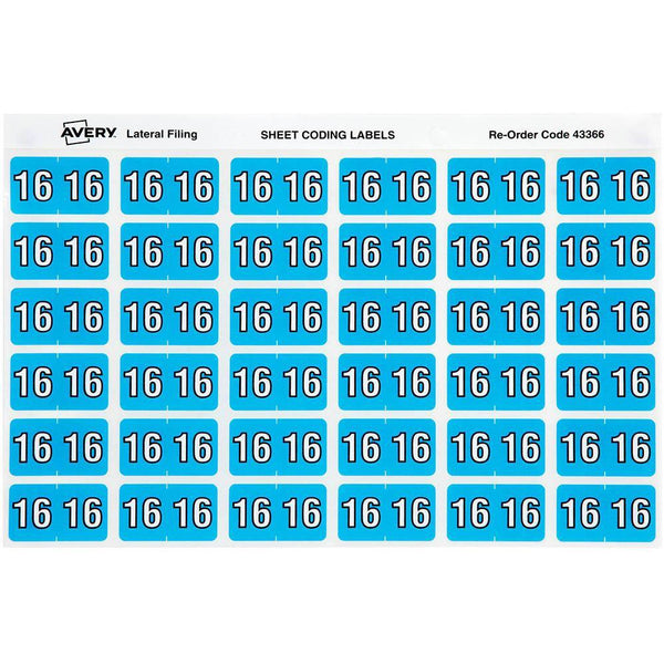 Avery 43366 Label Side Tab Year Code 16 25 X 38Mm Blue Pack 180 43366 - SuperOffice