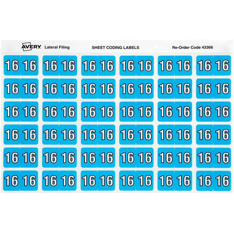 Avery 43366 Label Side Tab Year Code 16 25 X 38Mm Blue Pack 180 43366 - SuperOffice