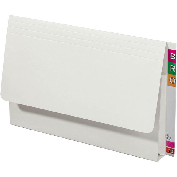 Avery 43955 Lateral Document Wallet Extra Heavy Weight Foolscap White Box 20 43955 - SuperOffice