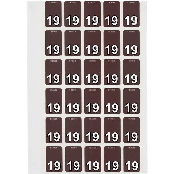 Avery 44239 Label Top Tab Year Code 19 20 X 30Mm Brown Box 150 44239 - SuperOffice