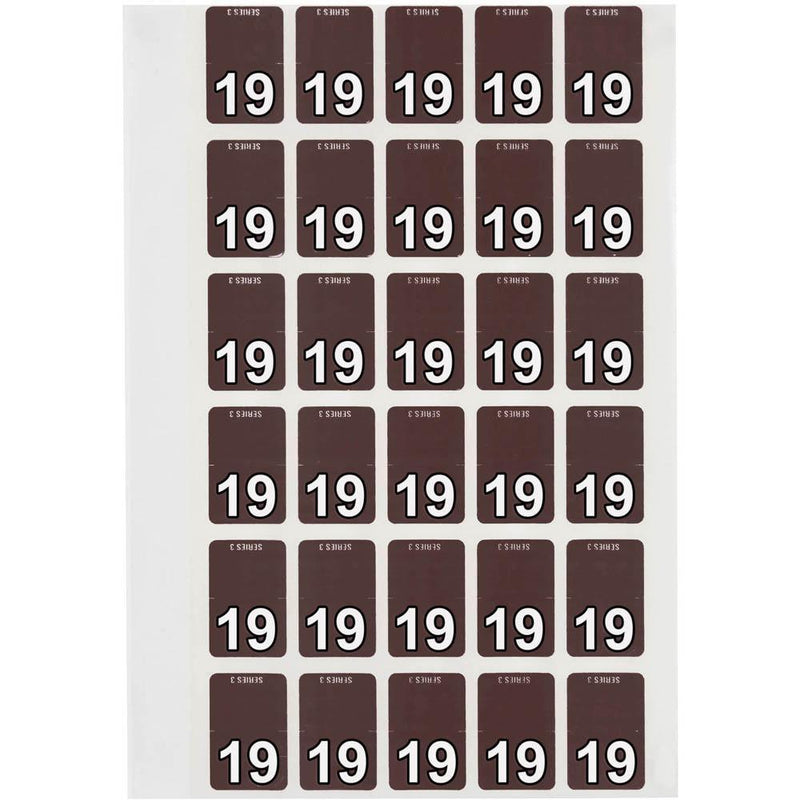 Avery 44239 Label Top Tab Year Code 19 20 X 30Mm Brown Box 150 44239 - SuperOffice