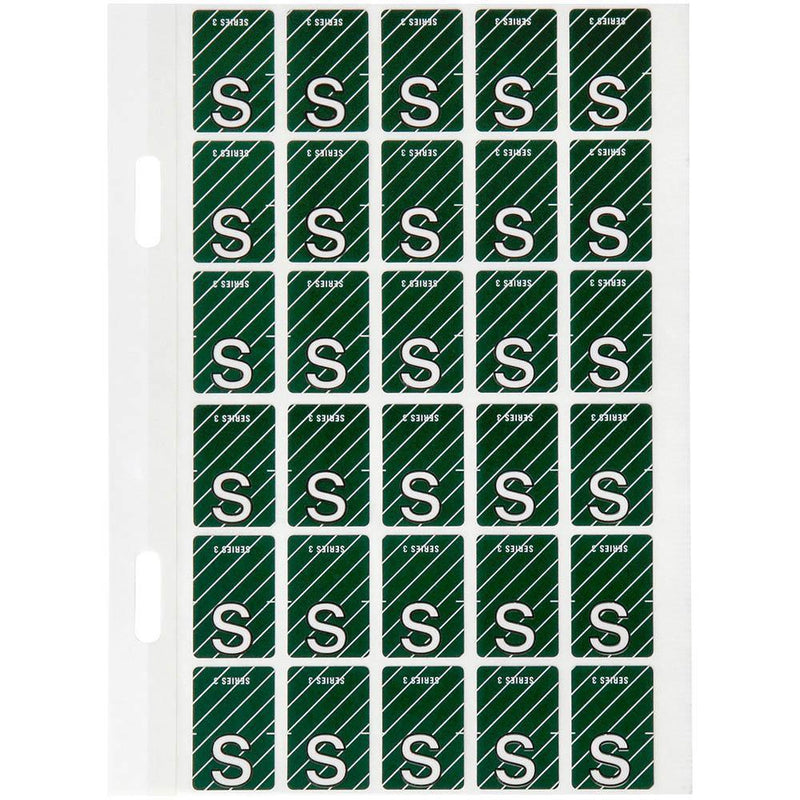 Avery 44419 Label Top Tab S Colour Code 20 X 30Mm Dark Green With Stripe Pack 150 44419 - SuperOffice
