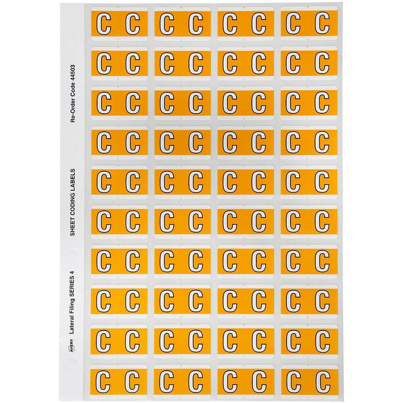 Avery 44503 Label Side Tab C Colour Code 25 X 42Mm Yellow Pack 240 44503 - SuperOffice