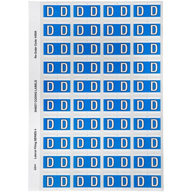 Avery 44504 Label Side Tab D Colour Code 25 X 42Mm Blue Pack 240 44504 - SuperOffice