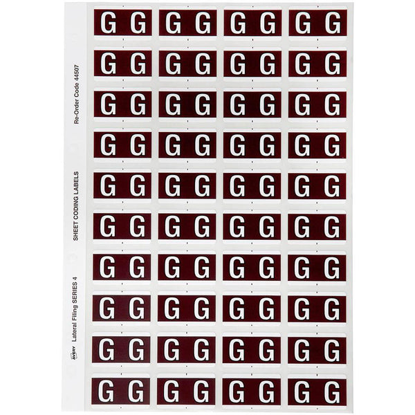 Avery 44507 Label Side Tab G Colour Code 25 X 42Mm Brown Pack 240 44507 - SuperOffice