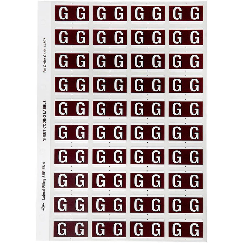 Avery 44507 Label Side Tab G Colour Code 25 X 42Mm Brown Pack 240 44507 - SuperOffice