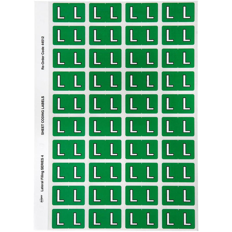 Avery 44512 Label Side Tab L Colour Code 25 X 42Mm Dark Green Pack 240 44512 - SuperOffice