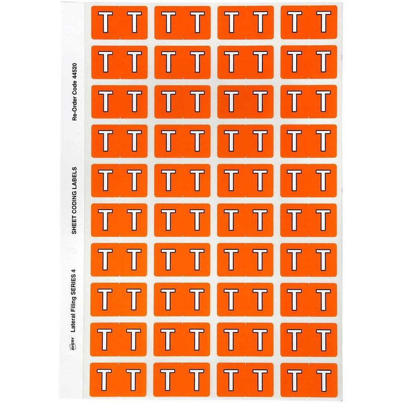 Avery 44520 Label Side Tab T Colour Code 25 X 42Mm Orange Pack 240 44520 - SuperOffice
