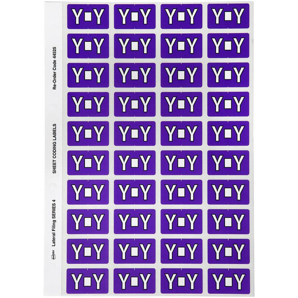 Avery 44525 Label Side Tab Y Colour Code 25 X 42Mm Purple Pack 240 44525 - SuperOffice