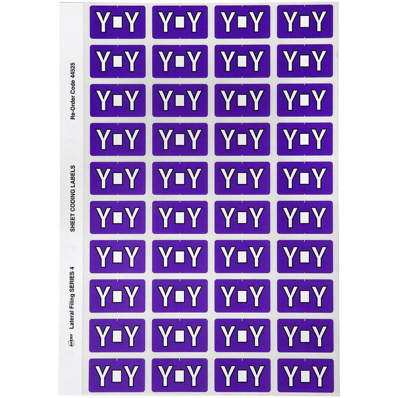 Avery 44525 Label Side Tab Y Colour Code 25 X 42Mm Purple Pack 240 44525 - SuperOffice