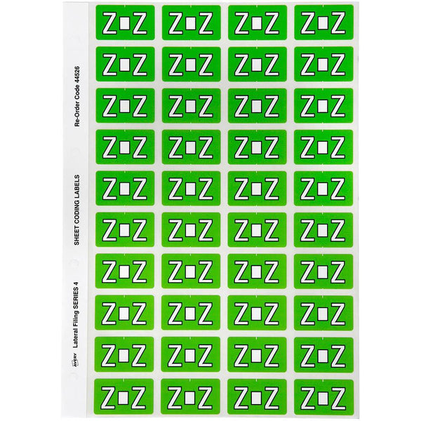 Avery 44526 Label Side Tab Z Colour Code 25 X 42Mm Light Green Pack 240 44526 - SuperOffice
