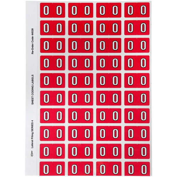 Avery 44528 Label Side Tab Year Code 0 25 X 42Mm Red Pack 240 44528 - SuperOffice