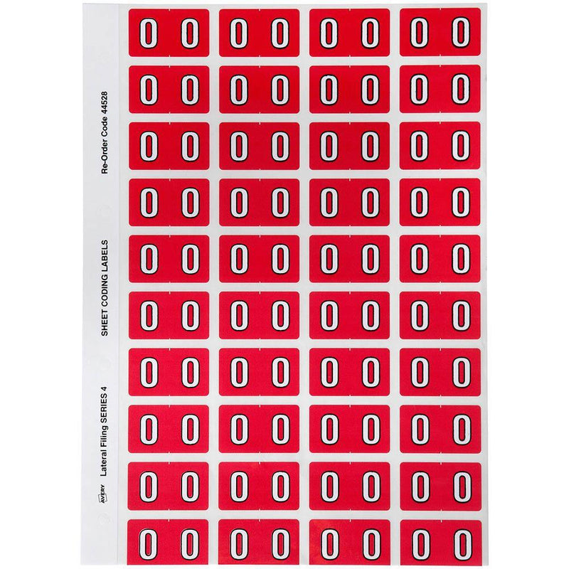 Avery 44528 Label Side Tab Year Code 0 25 X 42Mm Red Pack 240 44528 - SuperOffice