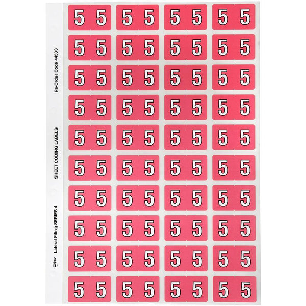 Avery 44533 Label Side Tab Year Code 5 25 X 42Mm Pink Pack 240 44533 - SuperOffice