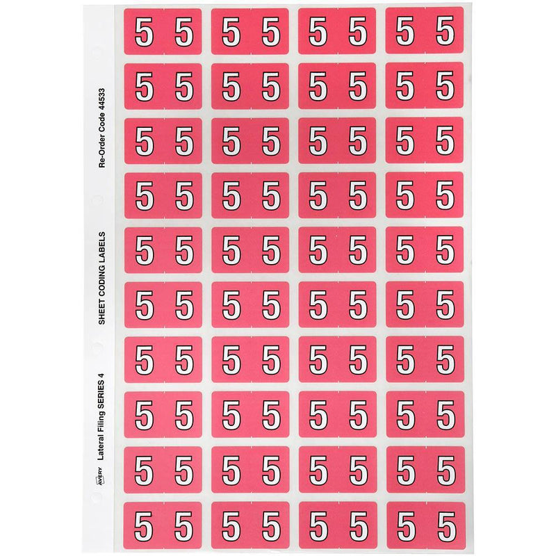 Avery 44533 Label Side Tab Year Code 5 25 X 42Mm Pink Pack 240 44533 - SuperOffice