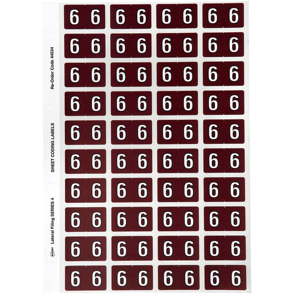 Avery 44534 Label Side Tab Year Code 6 25 X 42Mm Brown Pack 240 44534 - SuperOffice