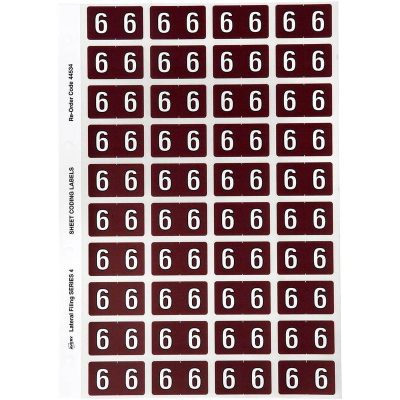 Avery 44534 Label Side Tab Year Code 6 25 X 42Mm Brown Pack 240 44534 - SuperOffice