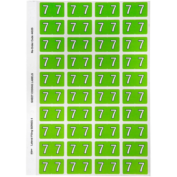 Avery 44535 Label Side Tab Year Code 7 25 X 42Mm Light Green Pack 240 44535 - SuperOffice