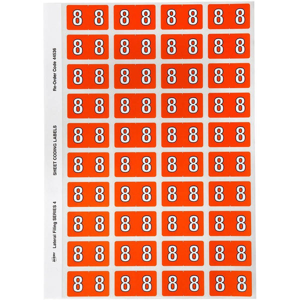 Avery 44536 Label Side Tab Year Code 8 25 X 42Mm Orange Pack 240 44536 - SuperOffice