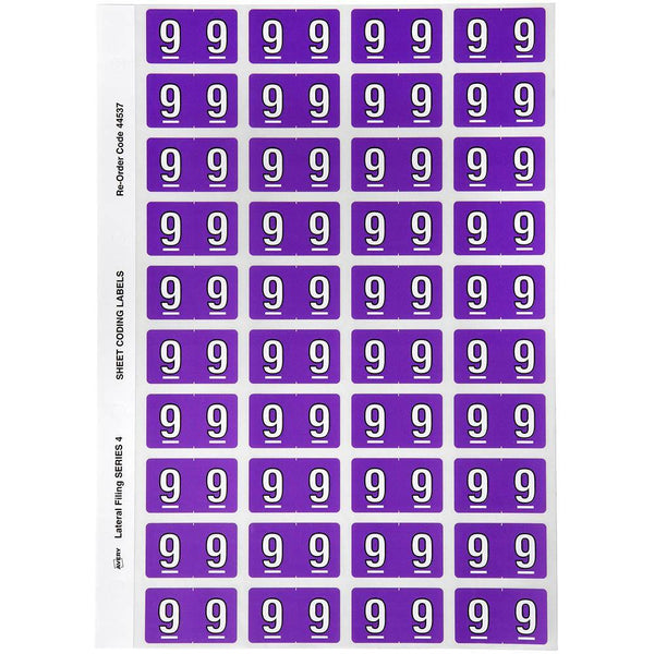 Avery 44537 Label Side Tab Year Code 9 25 X 42Mm Purple Pack 240 44537 - SuperOffice