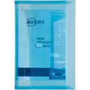 Avery 47770 Document Wallet Hook And Loop Foolscap 50 Sheets Transparent Blue 47770 - SuperOffice