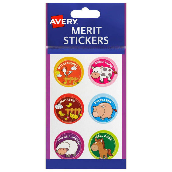 Avery 69604 Merit Stickers Farm Animals Pack 96 69604 - SuperOffice