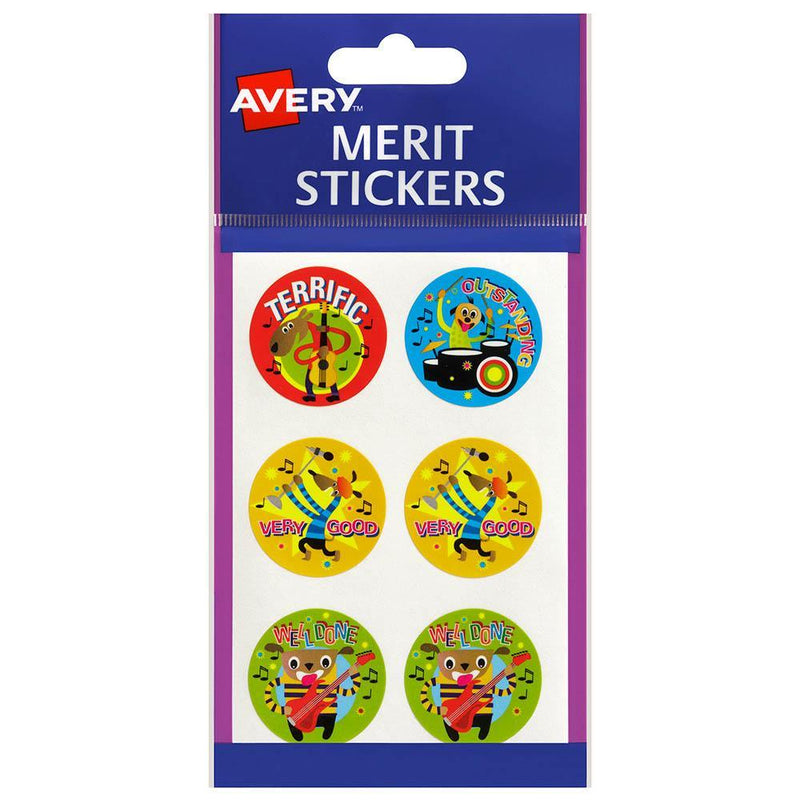Avery 69621 Merit Stickers Cartoon Band 30Mm Assorted Colours Pack 102 69621 - SuperOffice