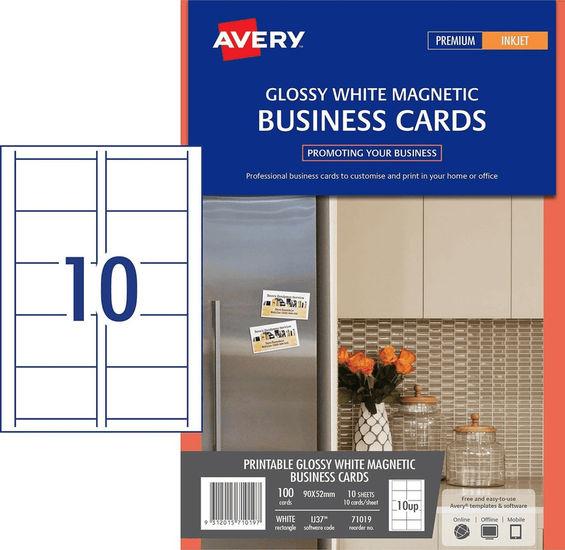 Avery 71019 Lj37 Magnetic Business Cards Pack 100 71019 - SuperOffice