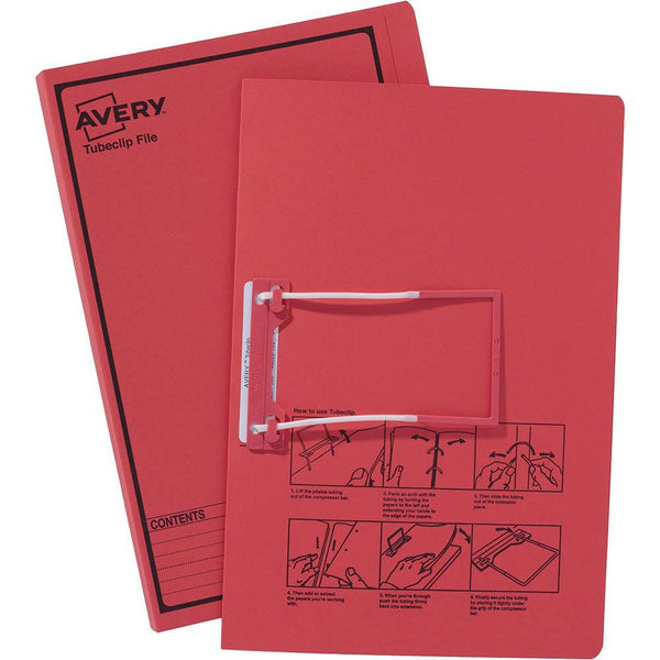 Avery 84412 Tubeclip File Foolscap Red Pack 20 84412 - SuperOffice