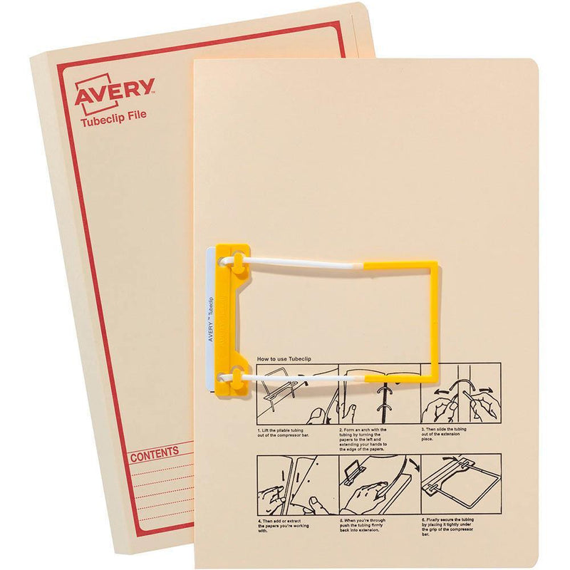 Avery 84515 Tubeclip File Foolscap Buff With Red Print 84515 - SuperOffice