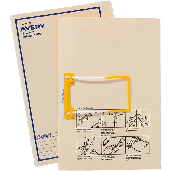 Avery 84525 Tubeclip File Foolscap Buff With Blue Print 84525 - SuperOffice
