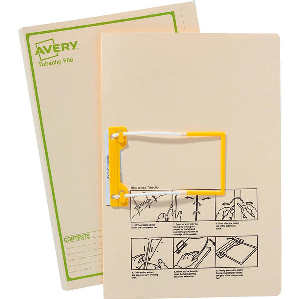 Avery 84535 Tubeclip File Foolscap Buff With Green Print 84535 - SuperOffice
