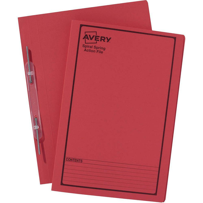 Avery 85104 Spiral Spring Action File Foolscap Red 85104 - SuperOffice
