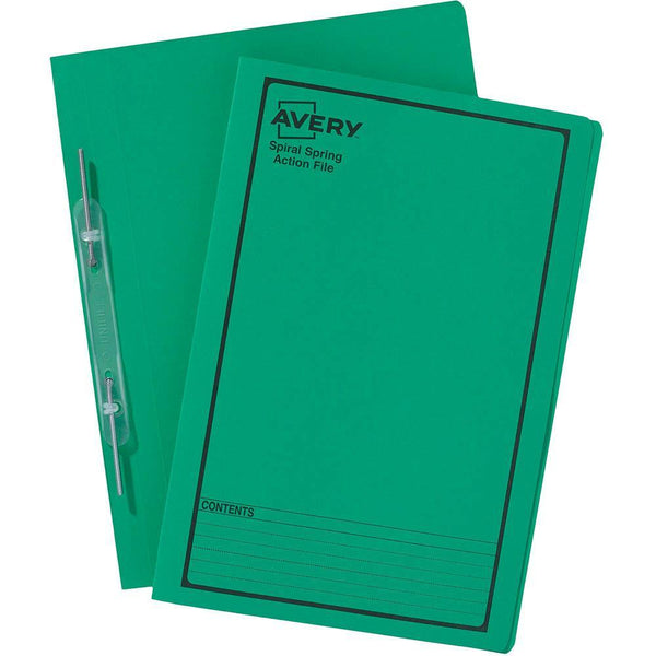 Avery 85304 Spiral Spring Action File Foolscap Green 85304 - SuperOffice
