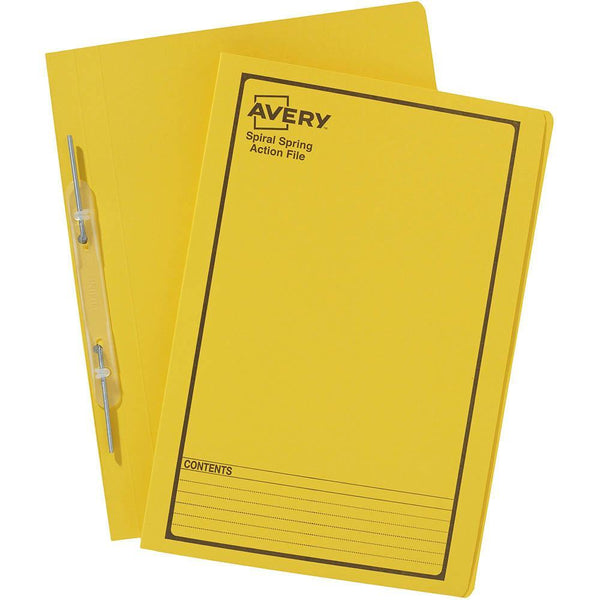 Avery 85404 Spiral Spring Action File Foolscap Yellow 85404 - SuperOffice