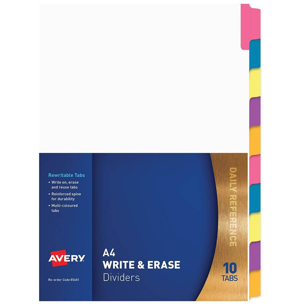 Avery 85601 Divider Rewritable 10 Tab A4 Multi Coloured 85601 - SuperOffice