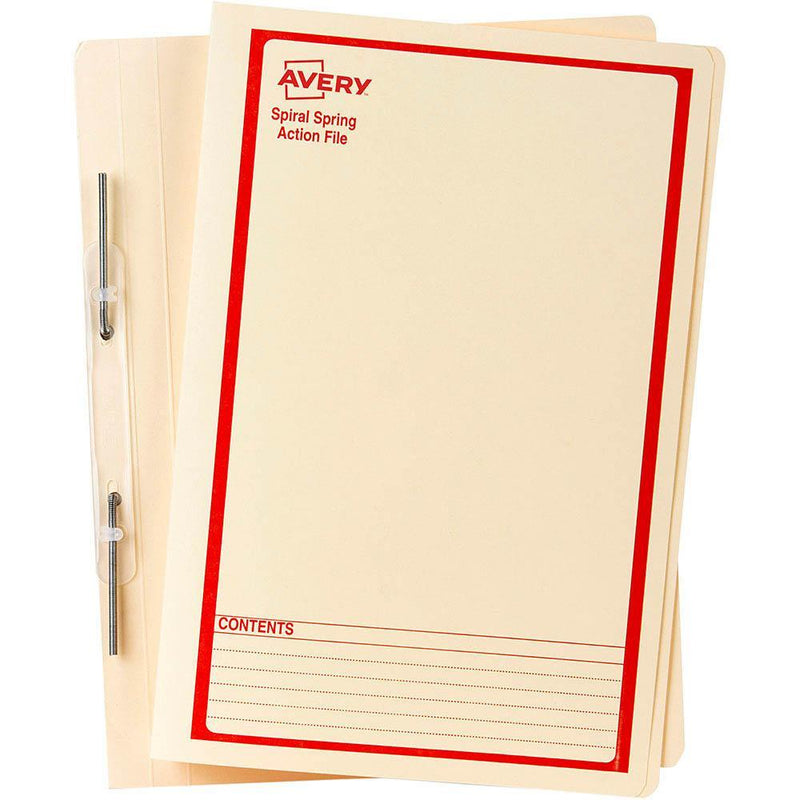Avery 86514 Spiral Spring Action File Foolscap Red On Buff 86514 - SuperOffice